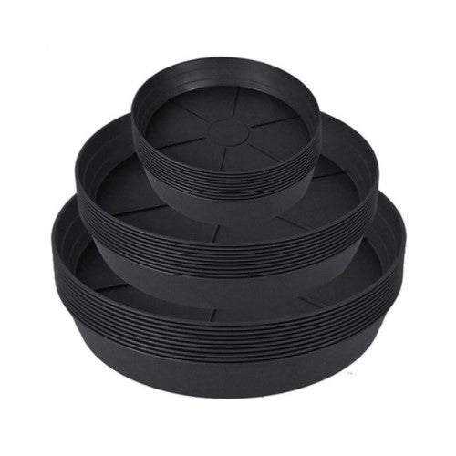 Round Black Deep Saucers