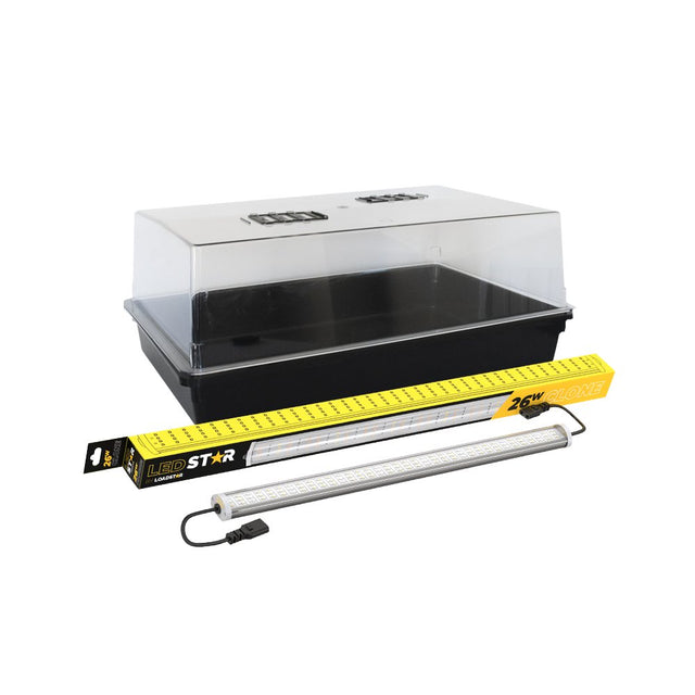 CLONE KIT 1 x 26W CLONE LED & 1 Hard Top Propagator - GrowPro Hydroponics Ltd
